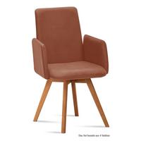 ARMLEHNSTUHL (4er-Set) Dilys 52x92x60 Eiche geölt/Cognac - Cognac/Eichefarben, Kunststoff (60/92/52cm) - 58aufmkessel
