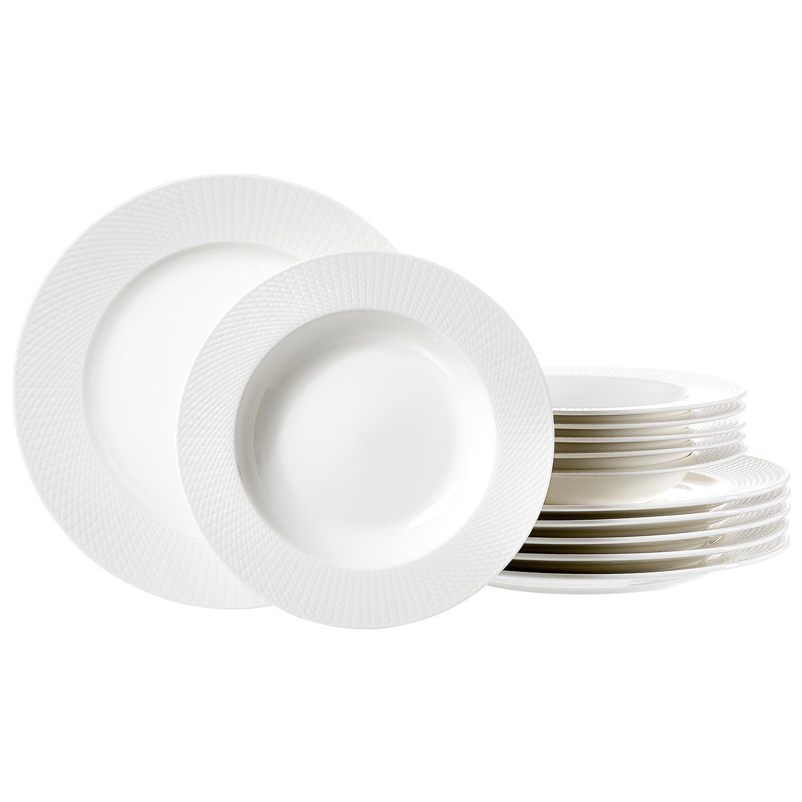 TAFELSERVICE Saphir weiß 12-tlg. - Weiß, Keramik (23/28.5/28.5cm) - Ritzenhoff Breker