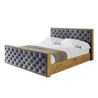 POLSTERBETT mit Bettkasten, Fußteil und Lattenrost, Boxbett mit Matratze H3/H4 - ENZO3-Z 180x200 Dunkelgrau - Dunkelgrau, Holzwerkstoff/Textil (180/200cm) - ALTDECOR