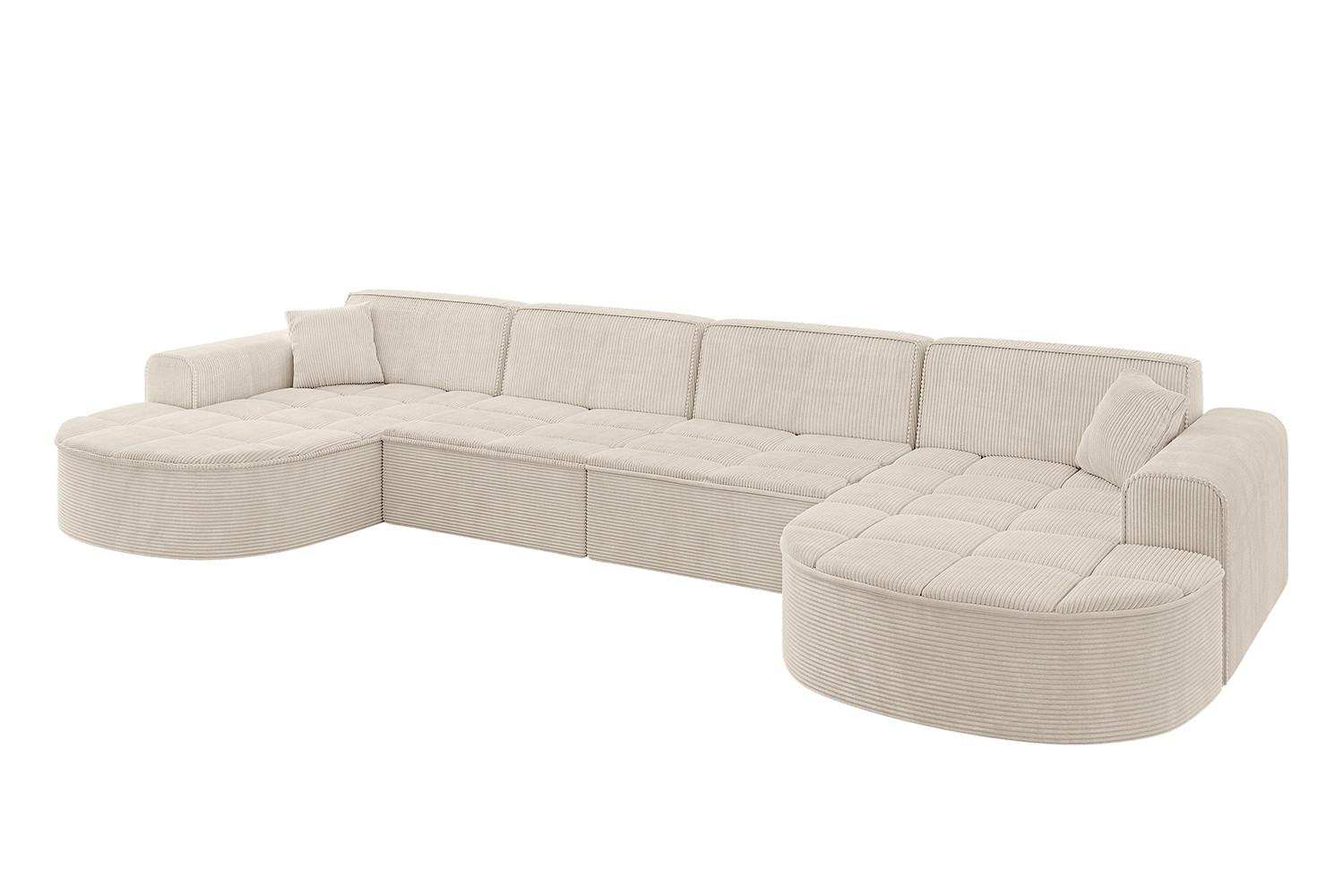 WOHNLANDSCHAFT TARO-U2 - 388x171x79,5 cm Beige - Beige, Holzwerkstoff/Textil (388/79.5/171cm) - ALTDECOR