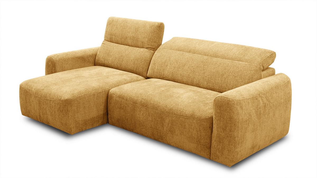 ECKSOFA NERO 4-Sitzer, gelb - Gelb/Schwarz, Holz/Textil (272/81/159cm) - Wozimo