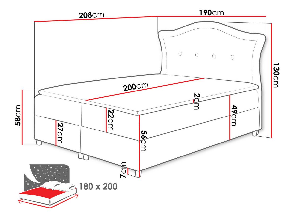 BOXBETT Bedran Lux - H3 - Dunkelblau, Holz (180/200cm) - MIRJAN24