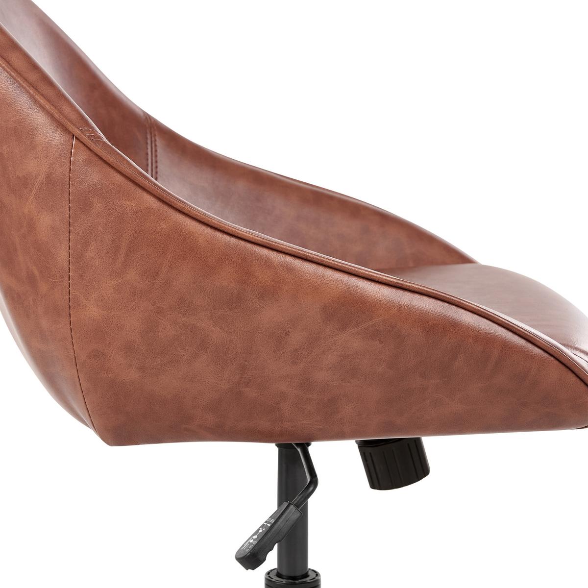 SCHREIBTISCHSTUHL Kunstleder Braun Bardsdale - Braun, Kunststoff (60/77/60cm) - Beliani