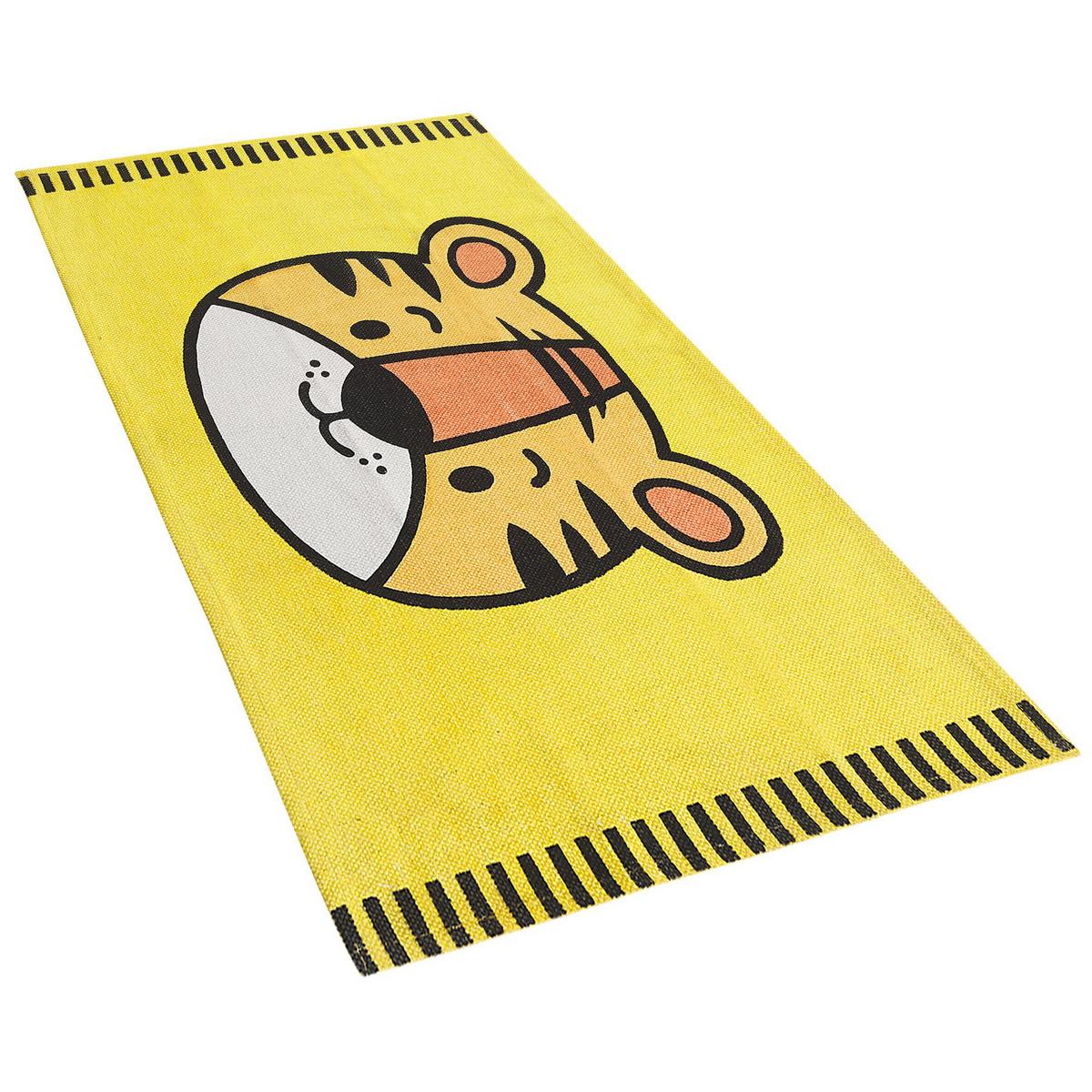 KINDERTEPPICH Ranchi 90/60 cm - Gelb, Textil (60/90cm) - Beliani