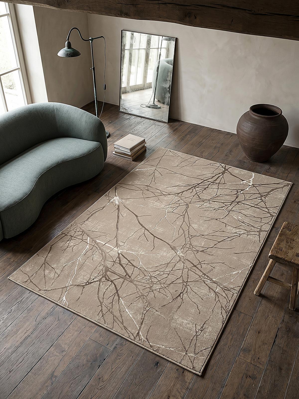 KURZFLORTEPPICH Abstrakt KAVALA Polyester Beige 200 x 290 cm - Beige, Textil (200/290cm) - KADIMA DESIGN