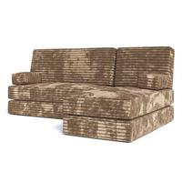 ECKSOFA NOTIA modulares Boneless Sofa mit Schlaffunktion Beige Kordstoff - Beige, Textil (200/120cm) - MASSENO