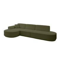 ECKSOFA Ottomane Links MARI-L2-v3 - 328x171x83 cm Grün Bouclé - Schwarz/Grün, Holzwerkstoff/Kunststoff (328/171cm) - ALTDECOR