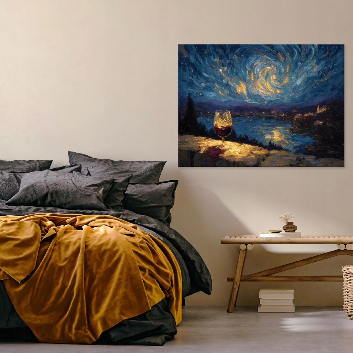 LEINWANDBILD Landschaft Landschaft Blau 120x80 cm - Multicolor, Holzwerkstoff (120/80cm) - Wallarena