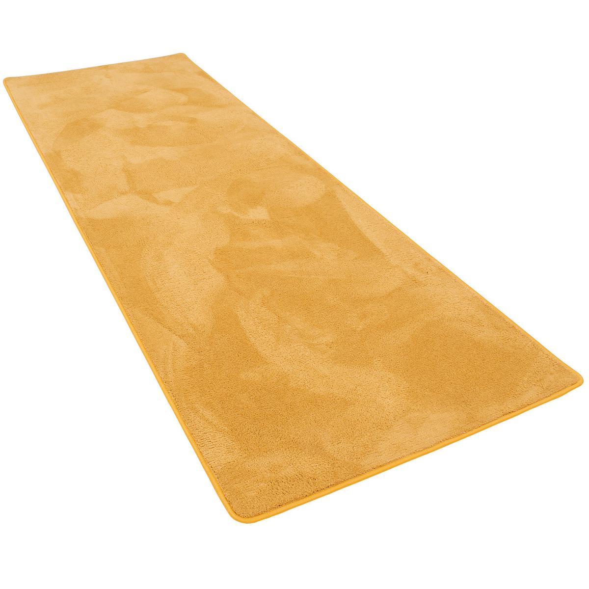 LUXUS SUPER SOFT HOCHFLOR LANGFLOR TEPPICH LÄUFER DELUXE - Currygelb, Textil (80/240cm) - Snapstyle