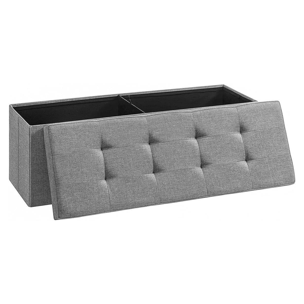SITZBOX mit 2 Innenfächern - L110 cm - Grau, Holzwerkstoff (38/38/8cm) - Calicosy