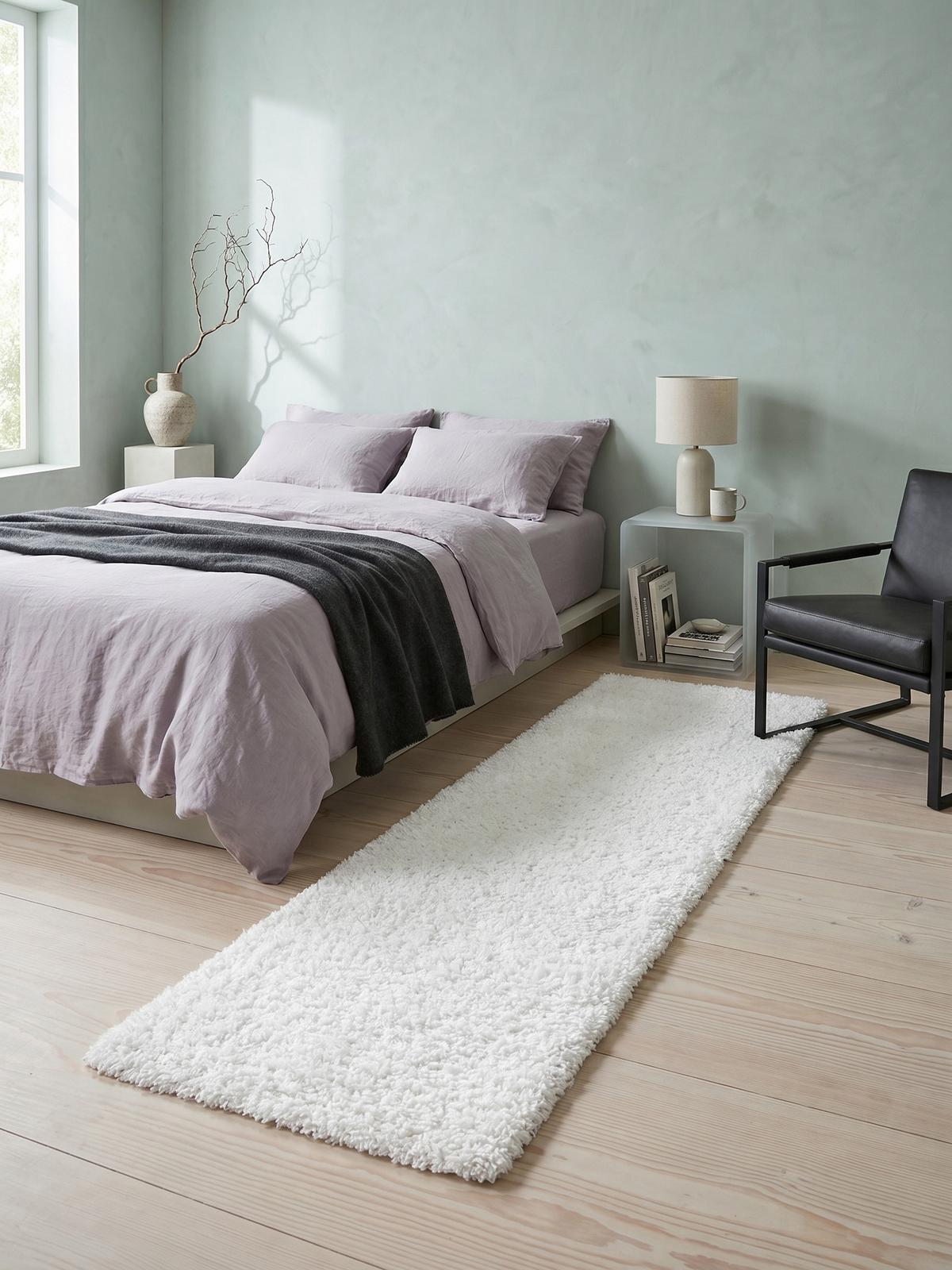 HOCHFLORTEPPICH SALZACH, einfarbig, aus Polypropylen, Weiß, 80 x 250 cm - Weiß, Textil (250/80cm) - KADIMA DESIGN