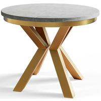 ESSZIMMERTISCH LOFT, ausziehbarer Tisch 120 cm/200 cm, Farbe: Grau, mit Metallbeinen in Farbe Gold - Goldfarben/Grau, Holzwerkstoff (120/120/76cm) - Alpi-Möbel