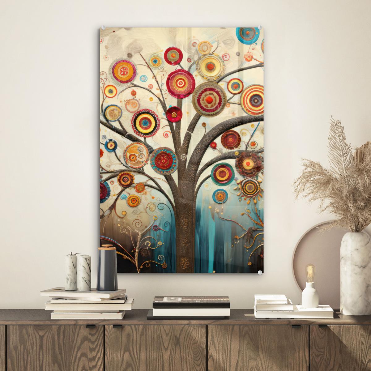 ACRYLGLASBILD Baum - Baum des Lebens - Farbe Wanddeko Wohnzimmer 40x60 cm - Braun, Glas (40/60cm) - MuchoWow