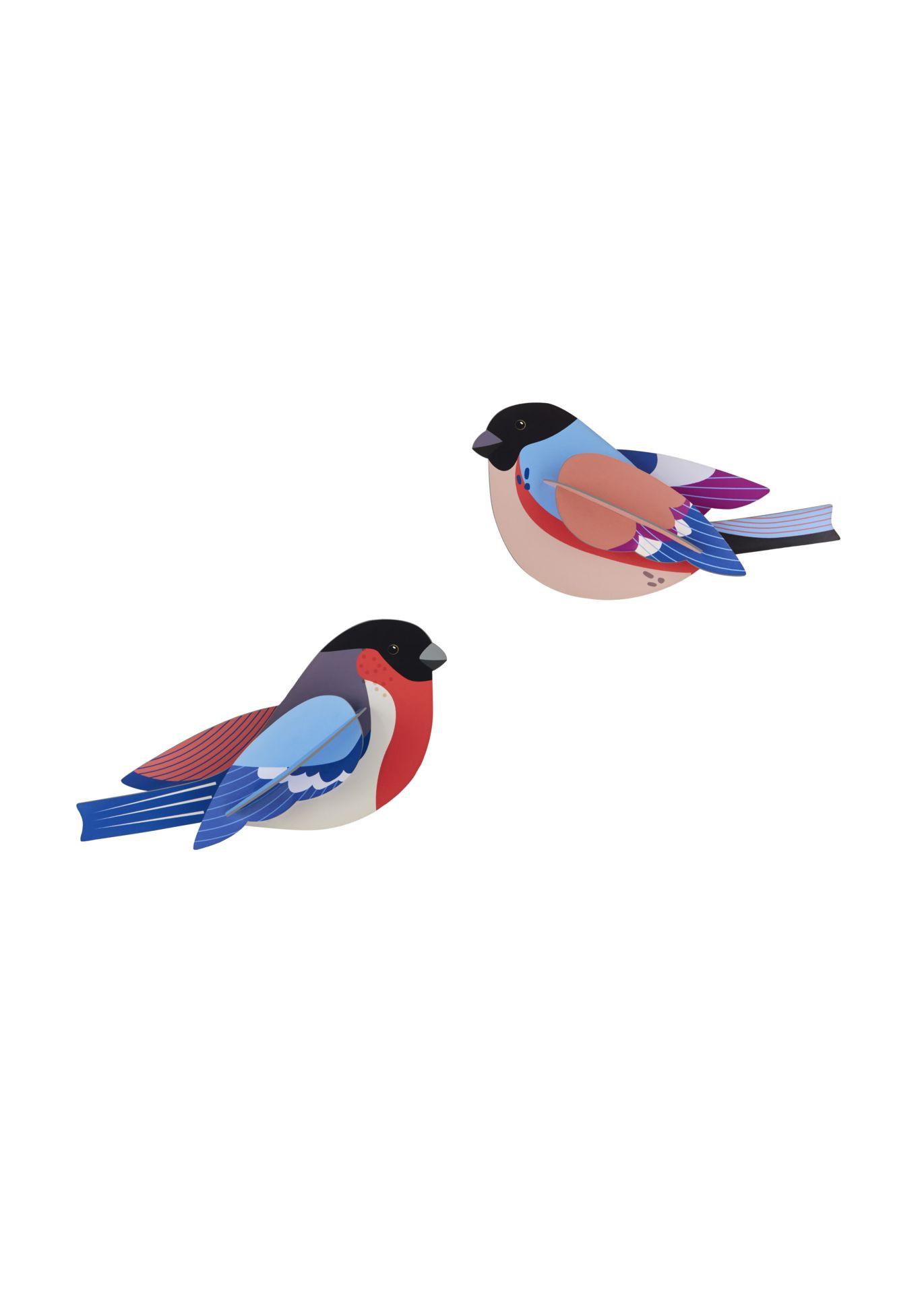 WANDDEKO Gimpel 4/7 cm - Multicolor, Wellpappe (4/7/15cm) - Studio Roof