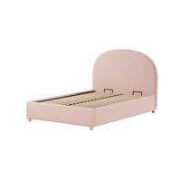 POLSTERBETT Karlotta 140x200 mit Bettkasten Bouclé Stoff rosa - Rosa, Kunststoff (140/200cm) - 58aufmkessel