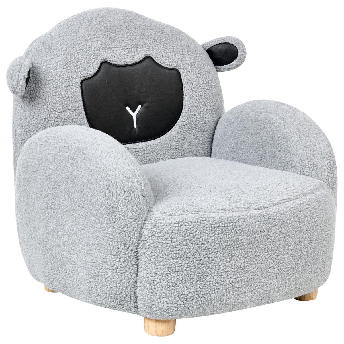 KINDERSESSEL Grau Ula - Braun/Grau, Textil (54/55/55cm) - Beliani