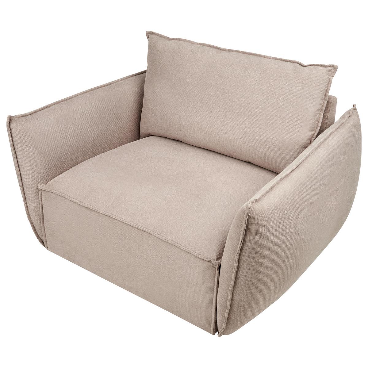 SESSEL Stoff Taupe Kunes - Taupe, Textil (124/78/94cm) - Beliani