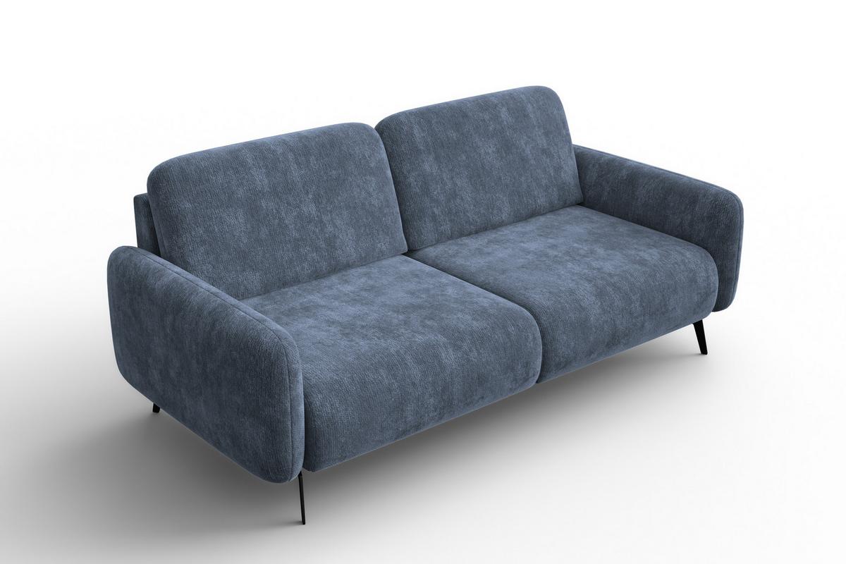 SOFA FEBE 3-Sitzer, marineblauer Chenille-Stoff - Blau/Schwarz, Holz/Textil (190/82/96cm) - Wozimo