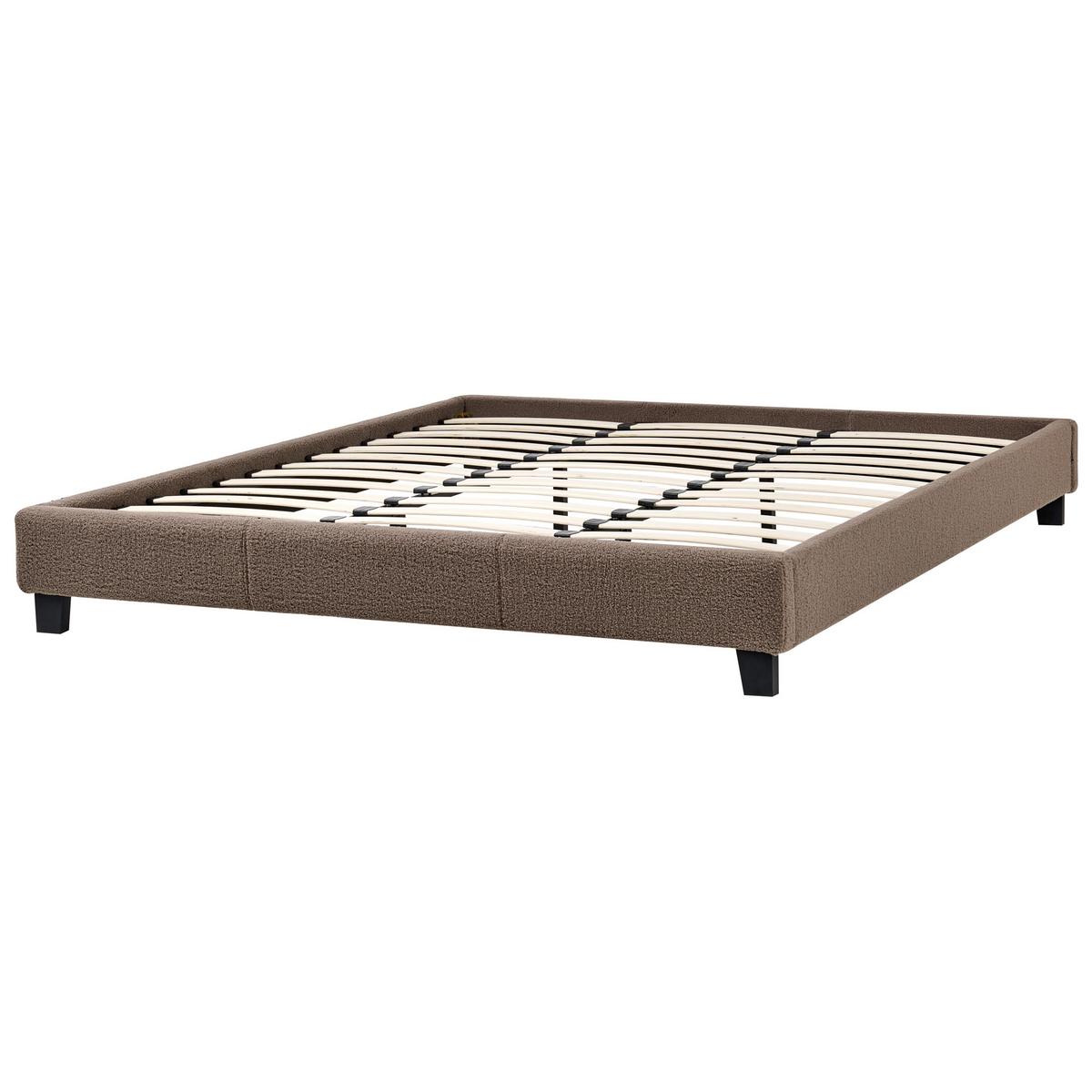BETT 180/200 cm Taupe Roanne - Taupe/Braun, Textil (180/200cm) - Beliani