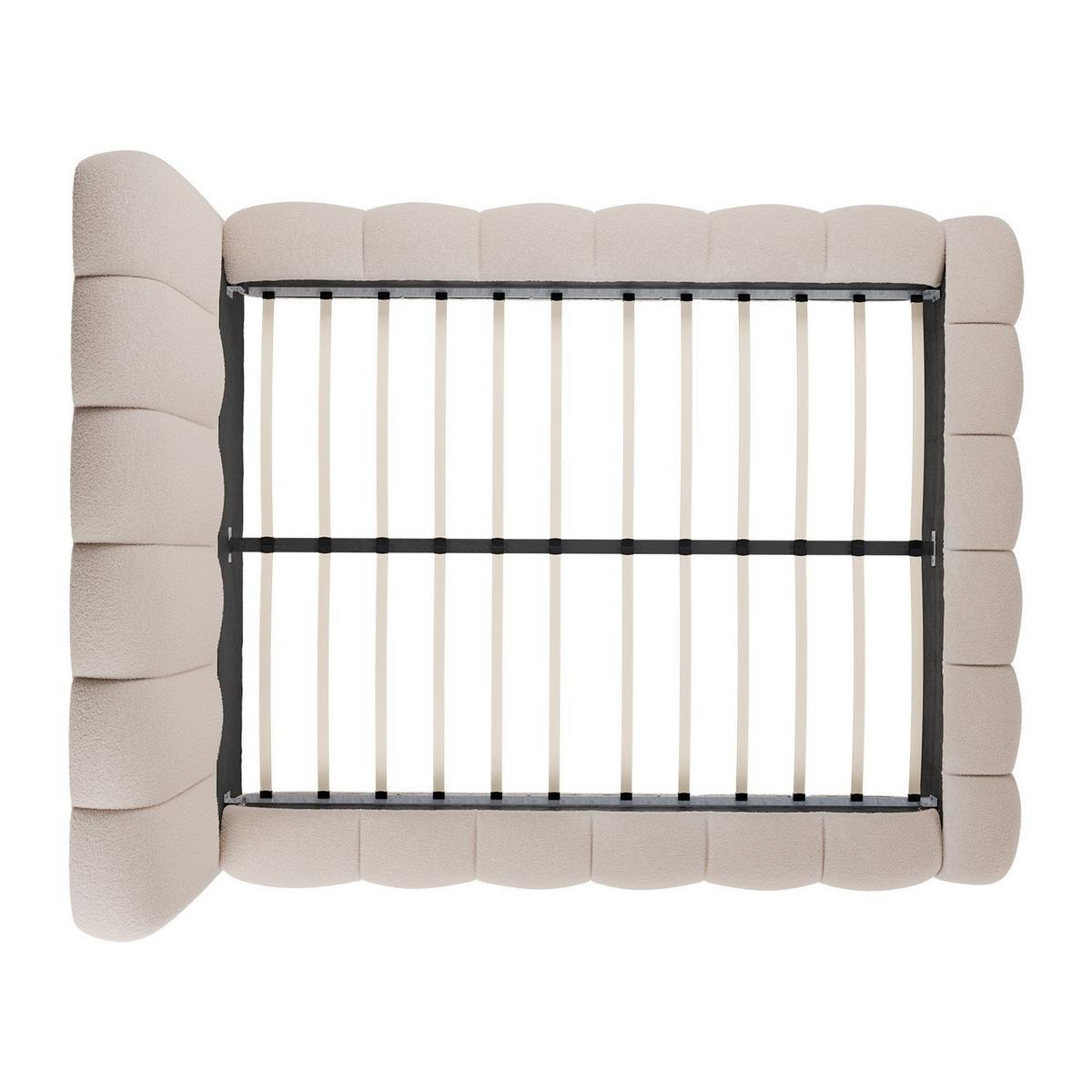 POLSTERBETT Catania 140/200 cm Beige Bouclé inkl Matratze - Beige, Textil (140/200cm) - Juskys