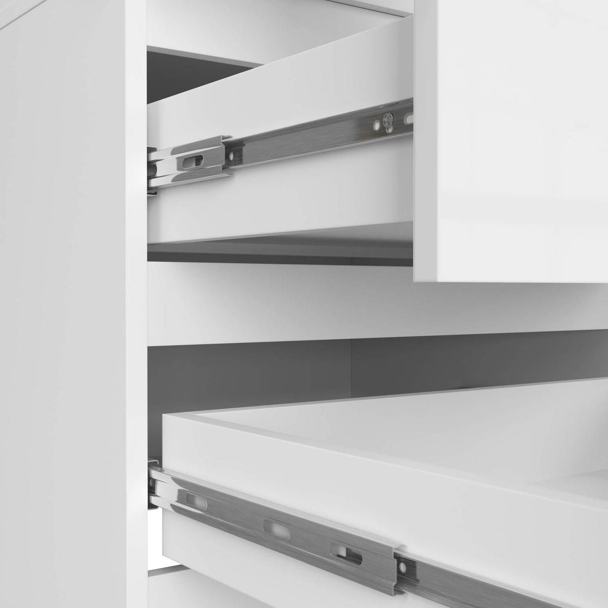 KLEIDERSCHRANK Weiß, Weiß Glanz 180/60/51 - Weiß, Holzwerkstoff (60/180/51cm) - RAUMHIRSCH FURNITURE