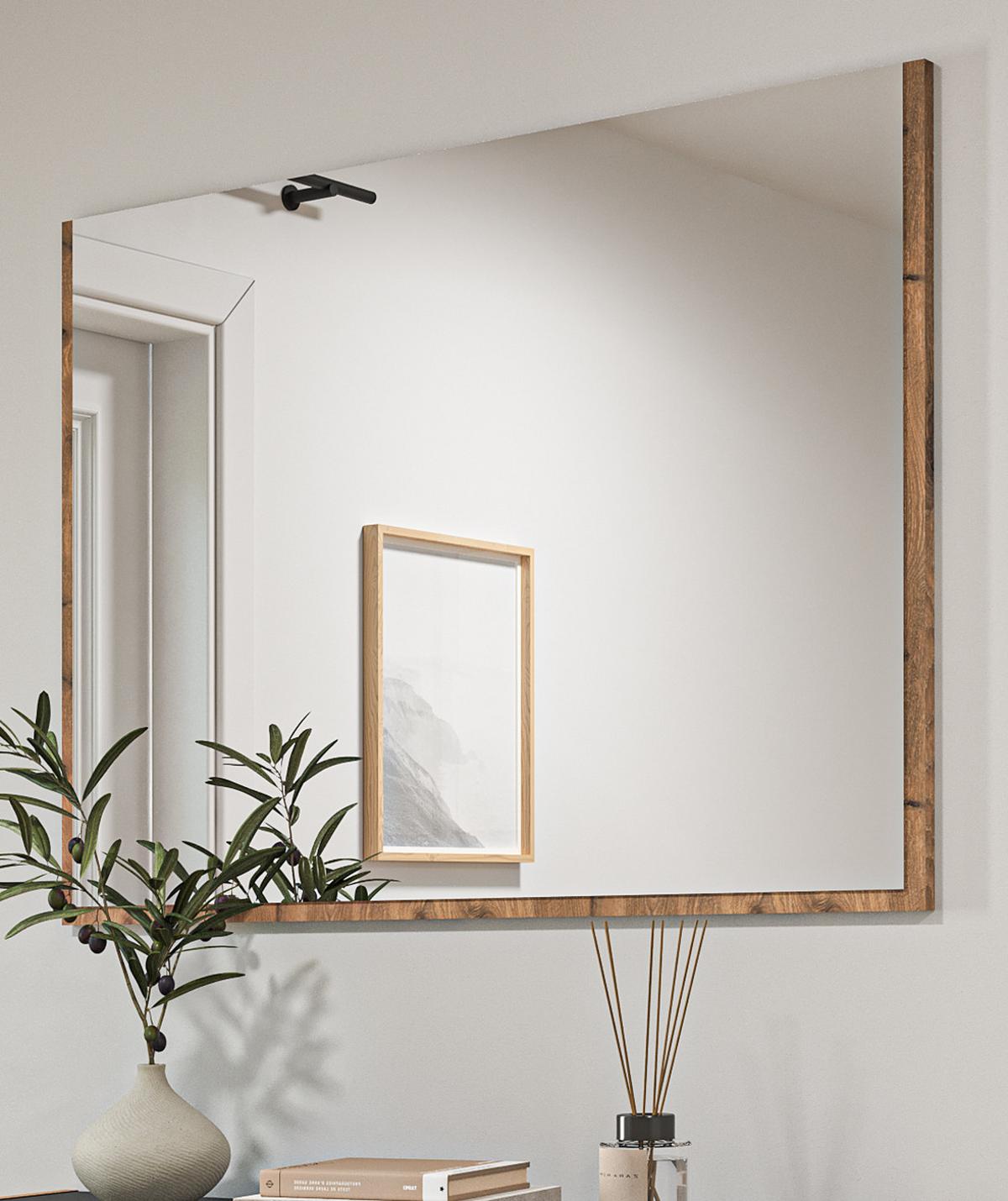 GARDEROBENSPIEGEL Nox Eiche, Wandspiegel 95 x 70 cm, Salud - Eichefarben, Holzwerkstoff (95/70/2cm) - Inn.Furn