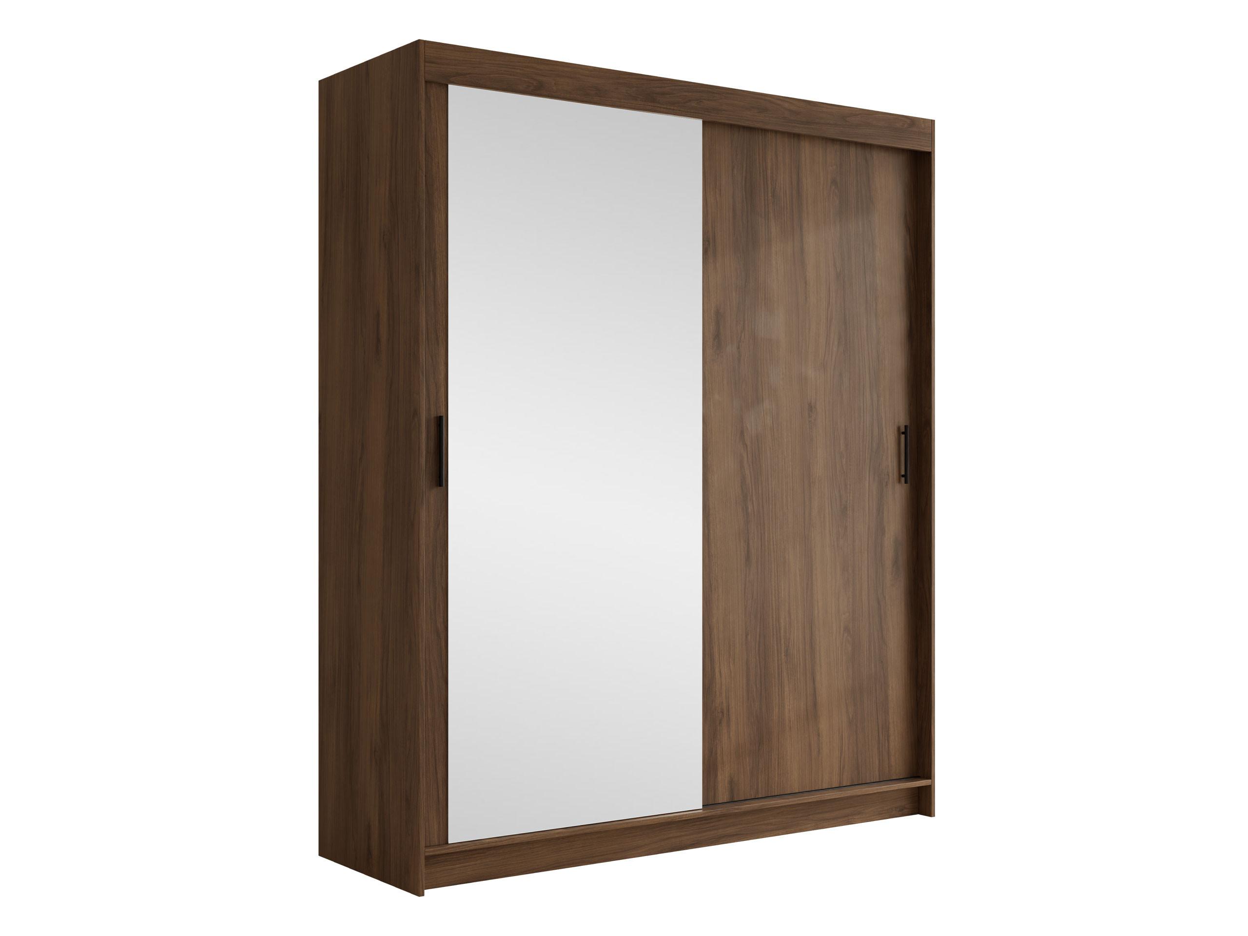 SCHIEBETÜRENSCHRANK Infinity II 180 - Nussbaumfarben/Schwarz, Holzwerkstoff/Kunststoff (180/200/58cm) - MIRJAN24