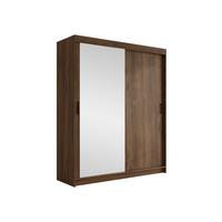 SCHIEBETÜRENSCHRANK Infinity II 180 - Nussbaumfarben/Schwarz, Holzwerkstoff/Kunststoff (180/200/58cm) - MIRJAN24