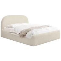POLSTERBETT Puro mit Bettkasten, Creme Boucle 160 x 200 cm – mit Metall-Lattenrost - Birkefarben/Creme, Holzwerkstoff/Kunststoff (160/200cm) - WFL GROUP