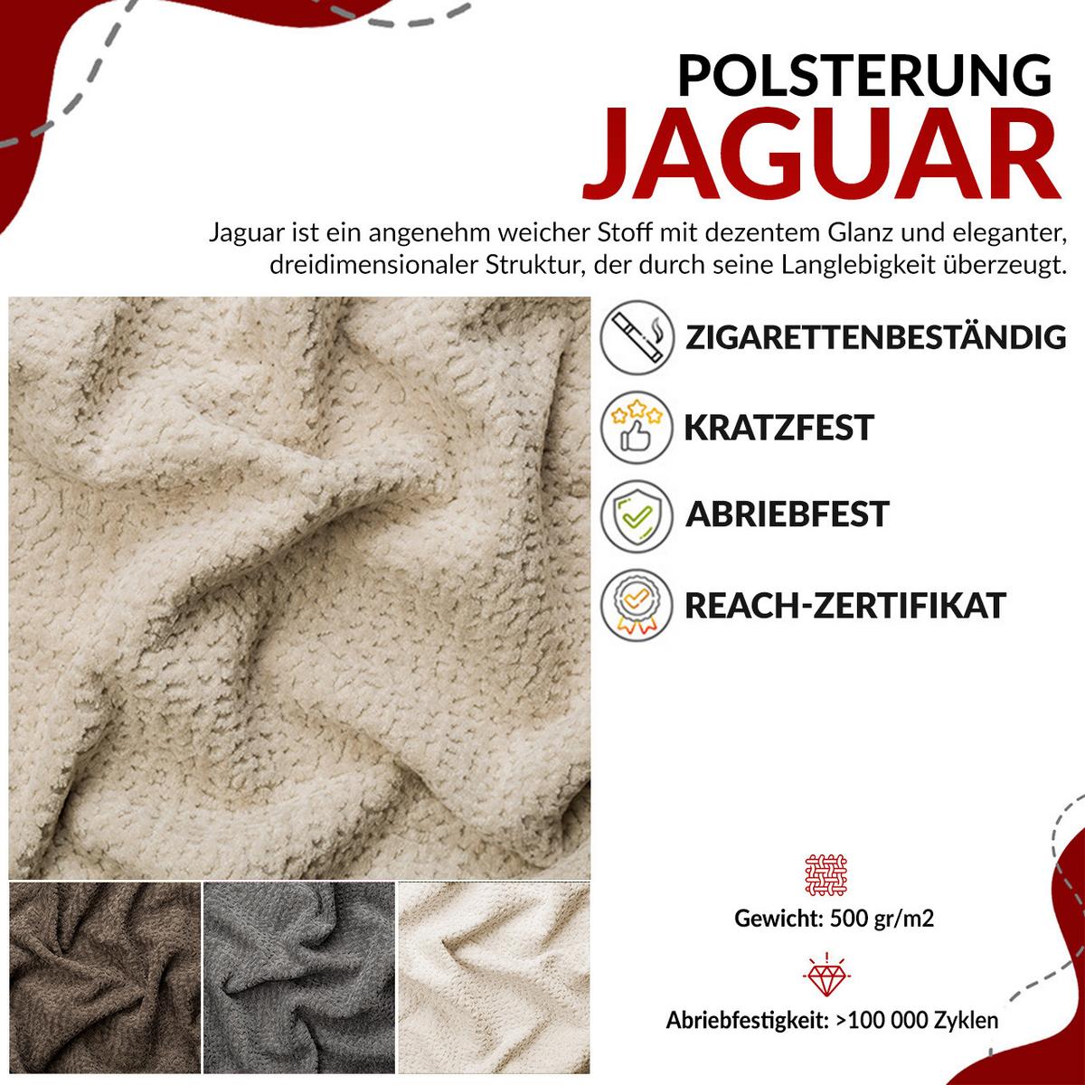 BOXBETT JAGUAR 140/200 - Beige Struktur - H3 - Beige, Holz/Textil (140/200cm) - MKS