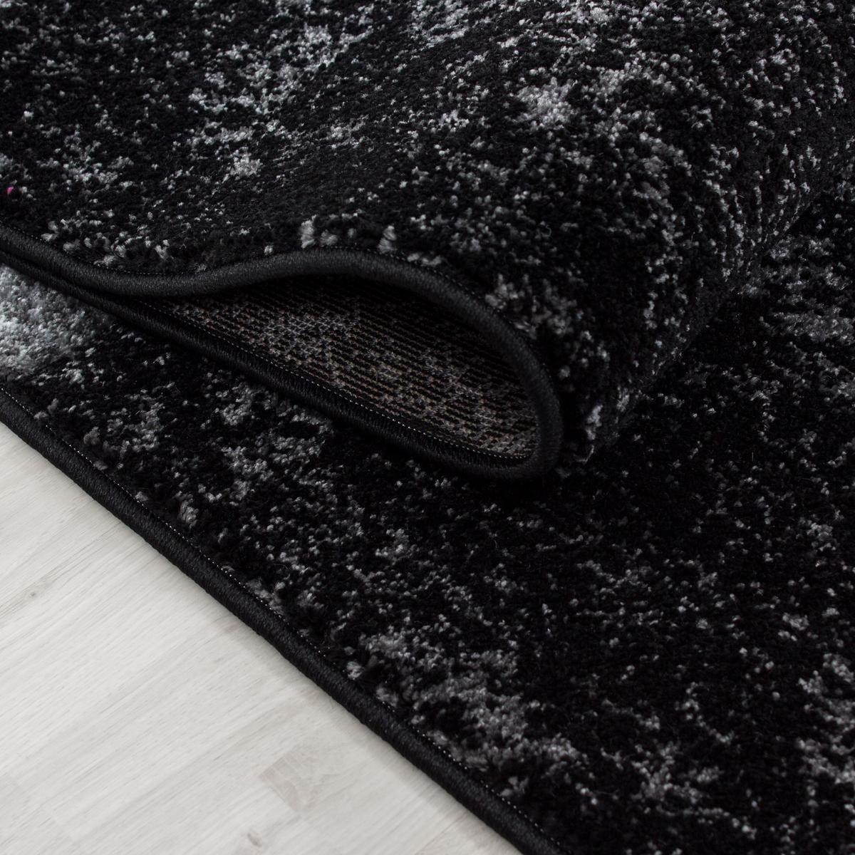KURZFLORTEPPICH LATEMAR, kariert, Schwarz, 140 x 200 cm - Schwarz, Textil (140/200cm) - KADIMA DESIGN