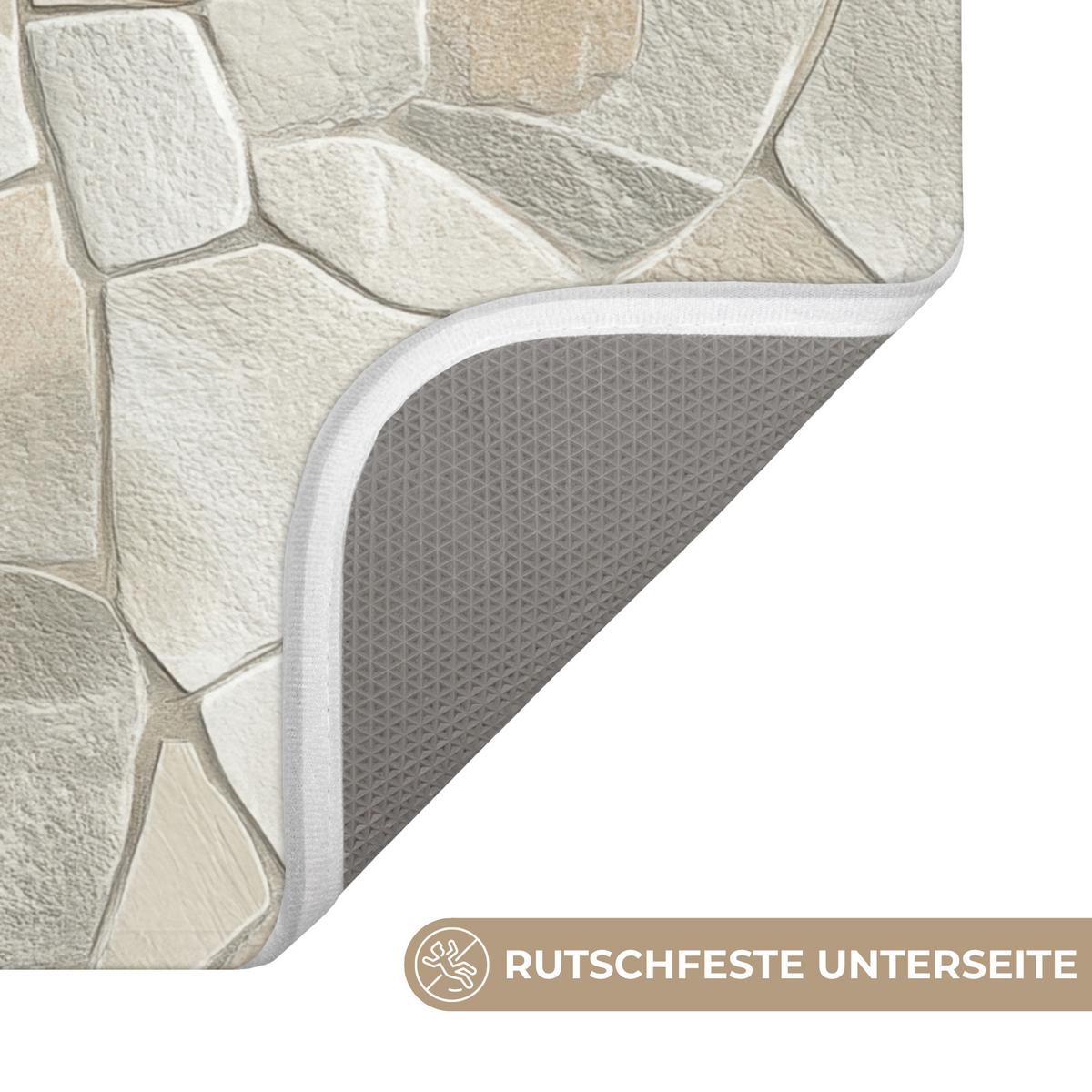 WC-VORLEGER Mosaik - Steine - Beige Toilettenvorleger 55x60 cm - Beige, Textil (55/1cm) - OnlyWow