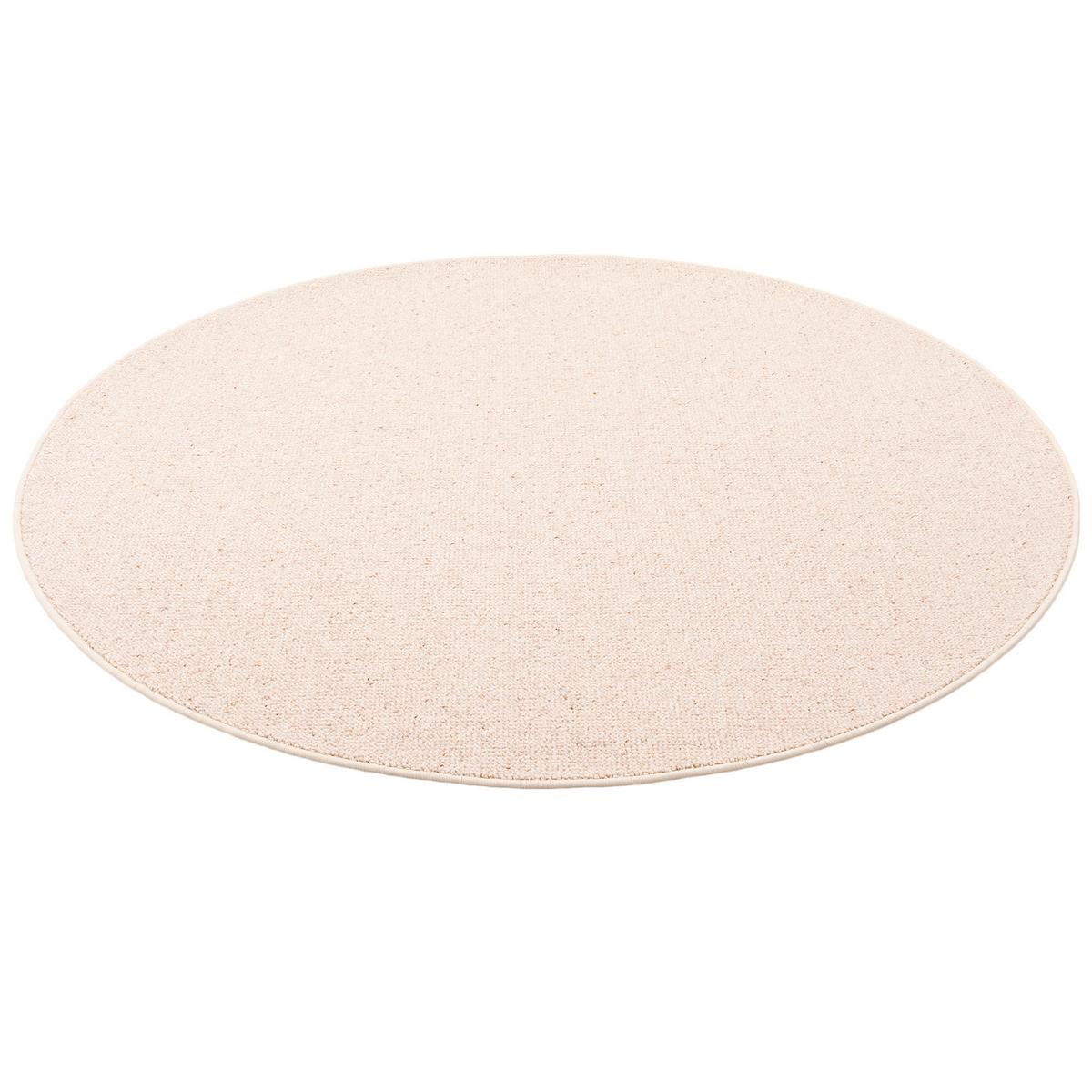 NATUR TEPPICH WOLLE BERBER RUND - Beige, Textil (133/133cm) - Snapstyle