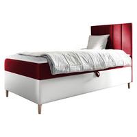 BOXBETT Maja Junior 1, Seite zum Öffnen des Bettkastens: Rechts - H3 - Rot/Weiß, Holz (100/200cm) - MIRJAN24
