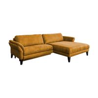 ECKSOFA MIT MOTORISCHER RELAXFUNKTION MALTA Gold Webstoff Relaxfunktion - Goldfarben/Schwarz, Buchenholz/Textil (302/175cm) - KAWOLA
