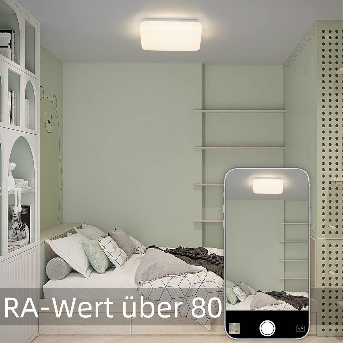 LED-DECKENLEUCHTE Milchstraße 21/21/4 cm - Weiß, Kunststoff (21/19/4cm) - Nettlife