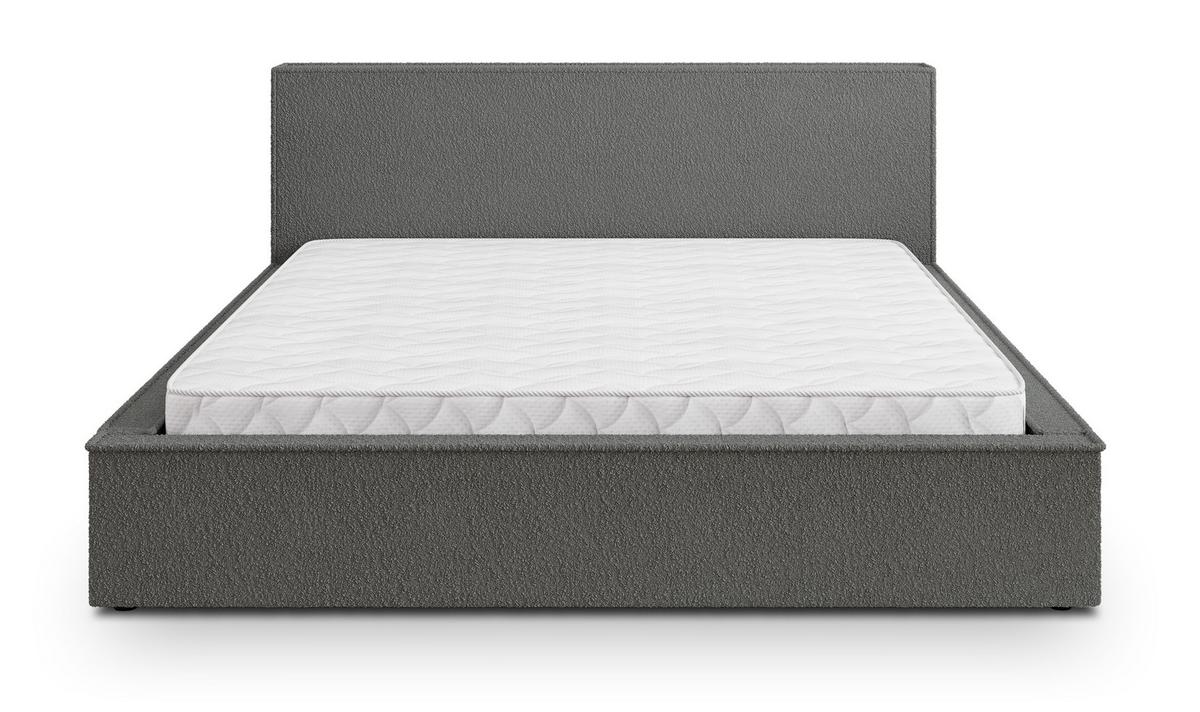 POLSTERBETT CELORA Q 120x200 cm mit Bettkästen - Grau - Grau, Holz/Textil - MASSENO