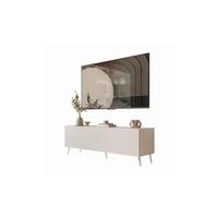 TV-SCHRANK COLGANTE 150/40/49 cm schräge chromfarbene Füße mit LED-Beleuchtung Kaschmir - Kaschmir/Chromfarben, Holzwerkstoff (150/49/40cm) - Lookway