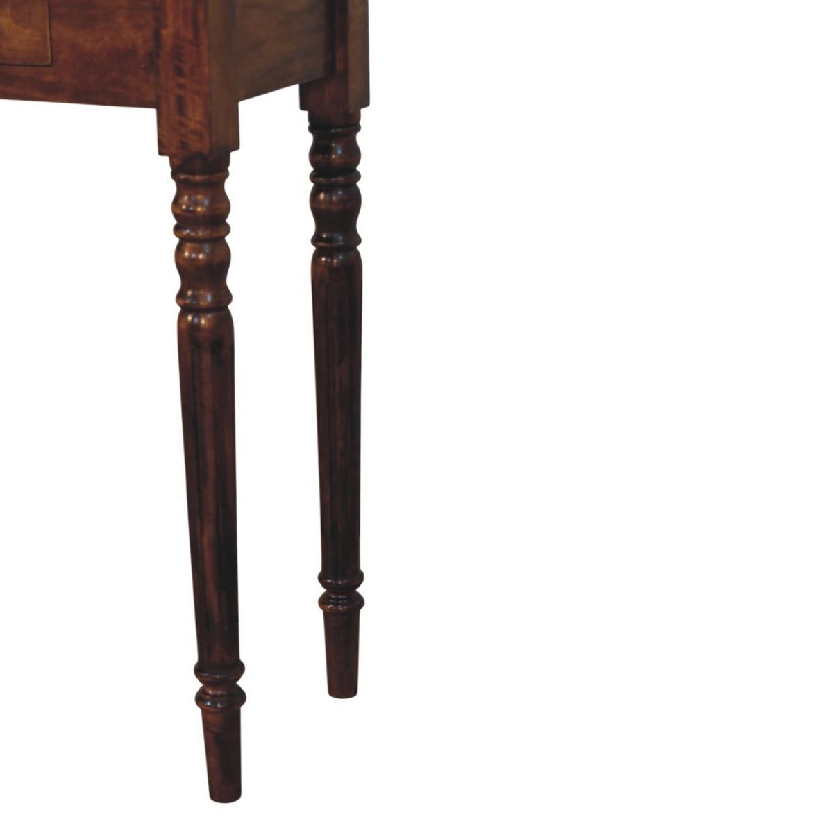 KONSOLE Gedrehte Beine Kastanie, 3 Schubladen, Dunkelbraun - Dunkelbraun/Messingfarben, Holz/Metall (35/110/80cm) - Artisan Furniture