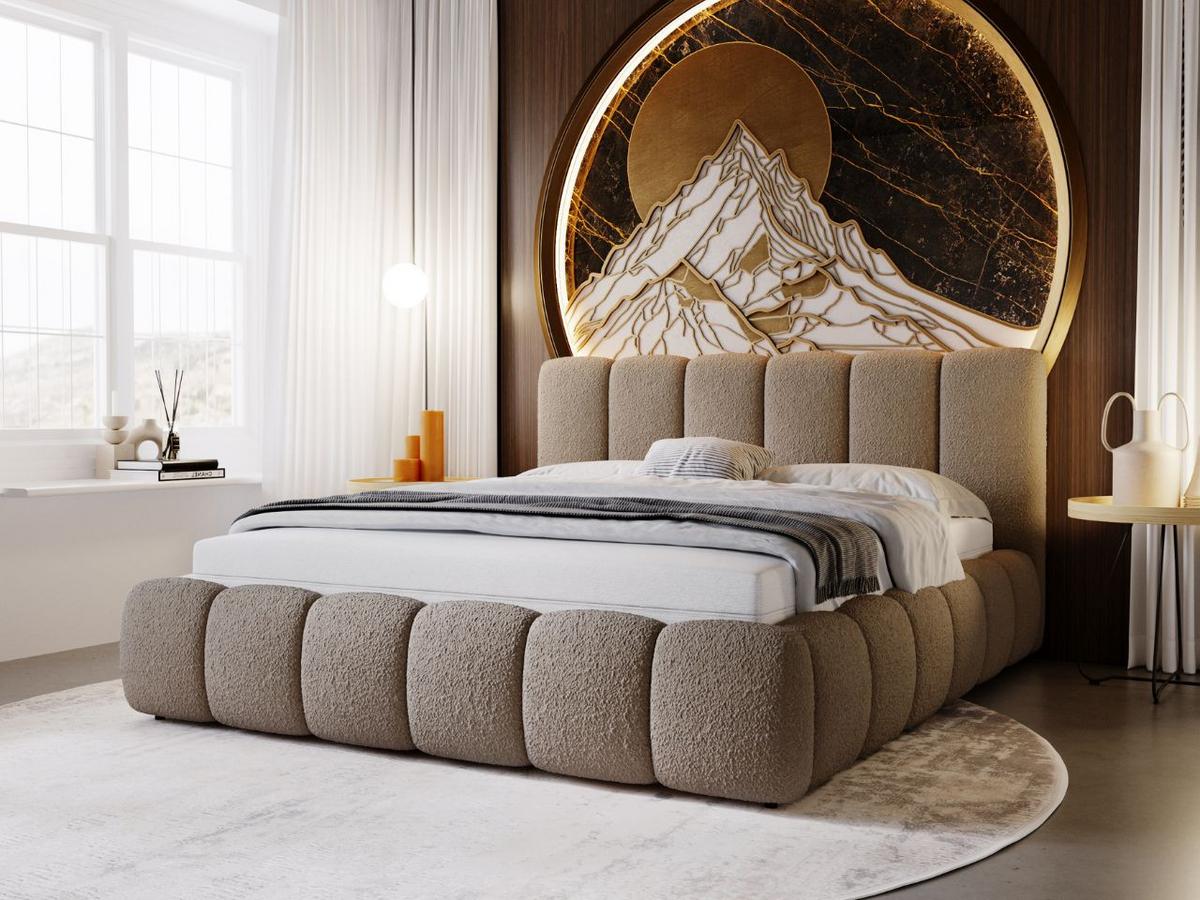 POLSTERBETT Cloud 160x200 Bouclé-Stoff Braun - Braun, Textil (160/200cm) - Graingold
