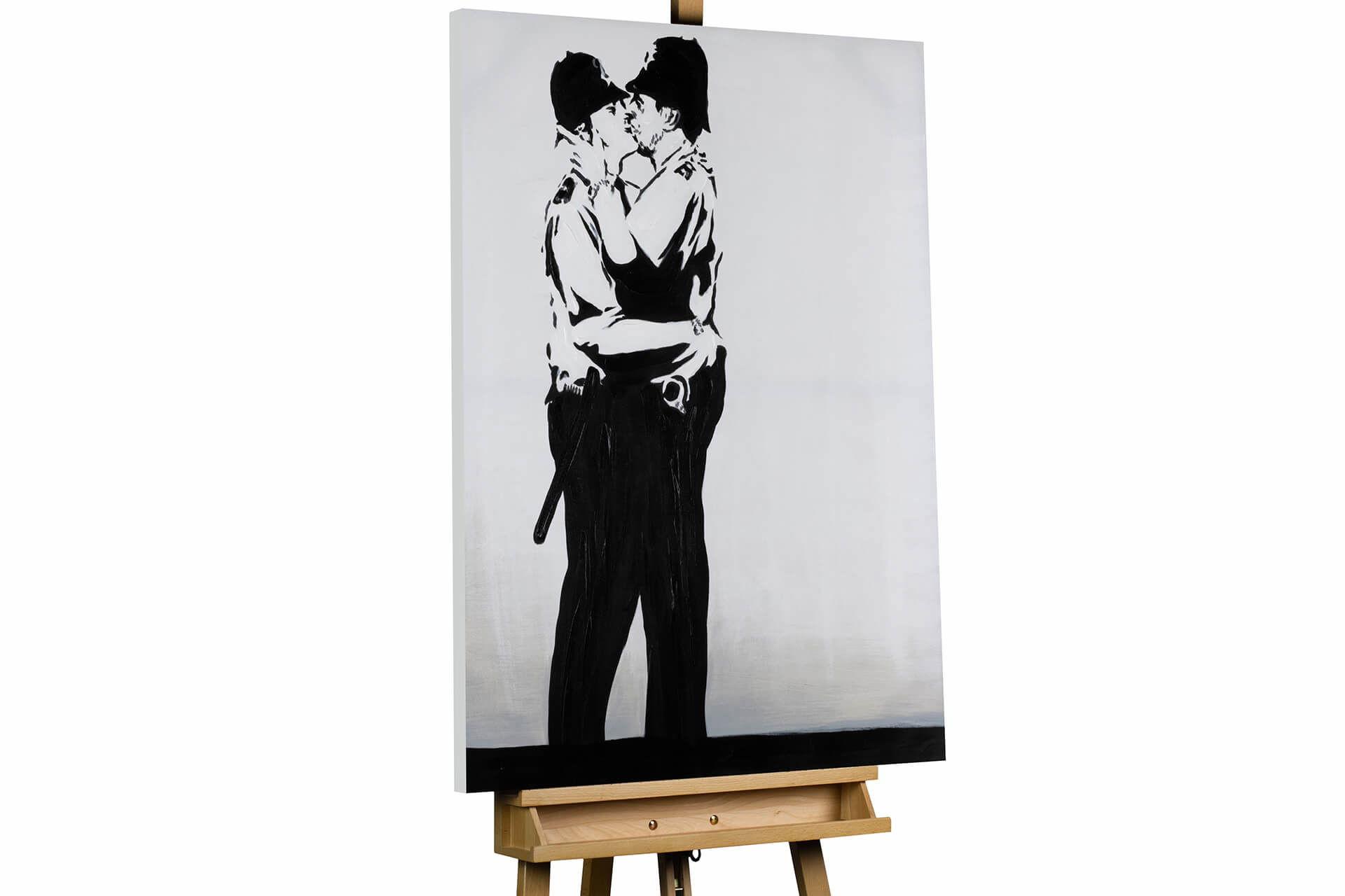 ACRYLBILD HANDGEMALT 75/100 cm - Schwarz, Holz/Textil (75/100cm) - KUNSTLOFT