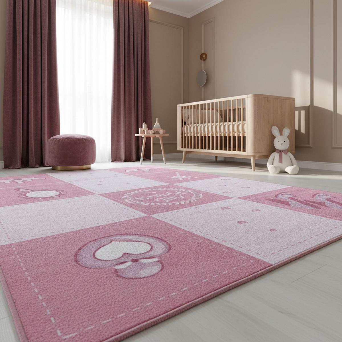 SPIELTEPPICH TRAUN in Rosa, mit Prinzessin-Motiv, 120 x 170 cm - Rosa, Textil (120/170cm) - KADIMA DESIGN