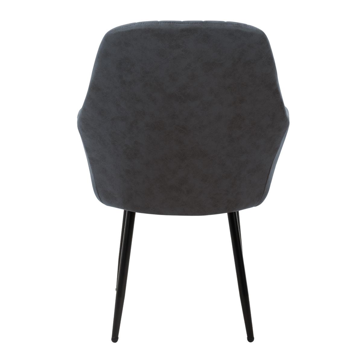 ESSZIMMERSTUHL 2er Set Anthrazit Kunstleder - Anthrazit/Schwarz, Textil/Metall (60/84/58cm) - ML-DESIGN