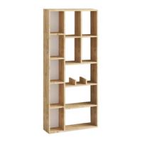 BÜCHERREGAL mit 12 Fächern Dekor Saphir-Eiche 18/170/75 cm - Eichefarben, Holzwerkstoff (75/170/173cm) - Calicosy
