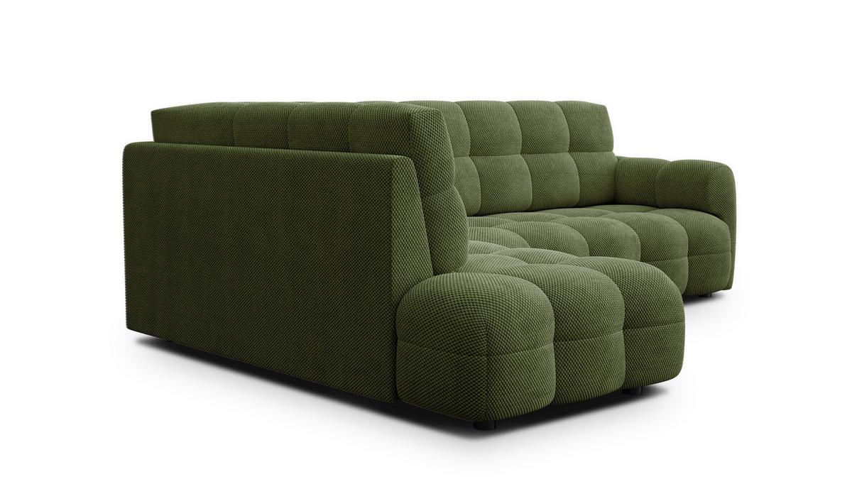 ECKSOFA MELLOW 5-Sitzer, olive - Schwarz/Grün, Holz/Textil (283/191cm) - Wozimo