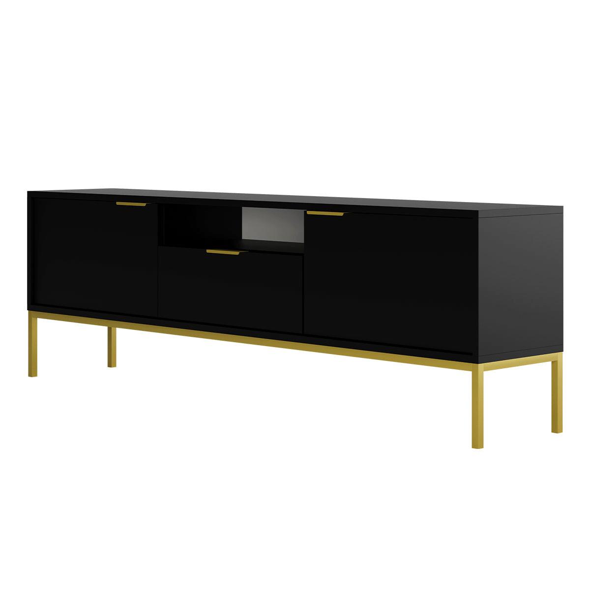 TV-MÖBEL Seattle Schwarz - Goldfarben/Schwarz, Holzwerkstoff (175/56.4/33cm) - Petits-meubles