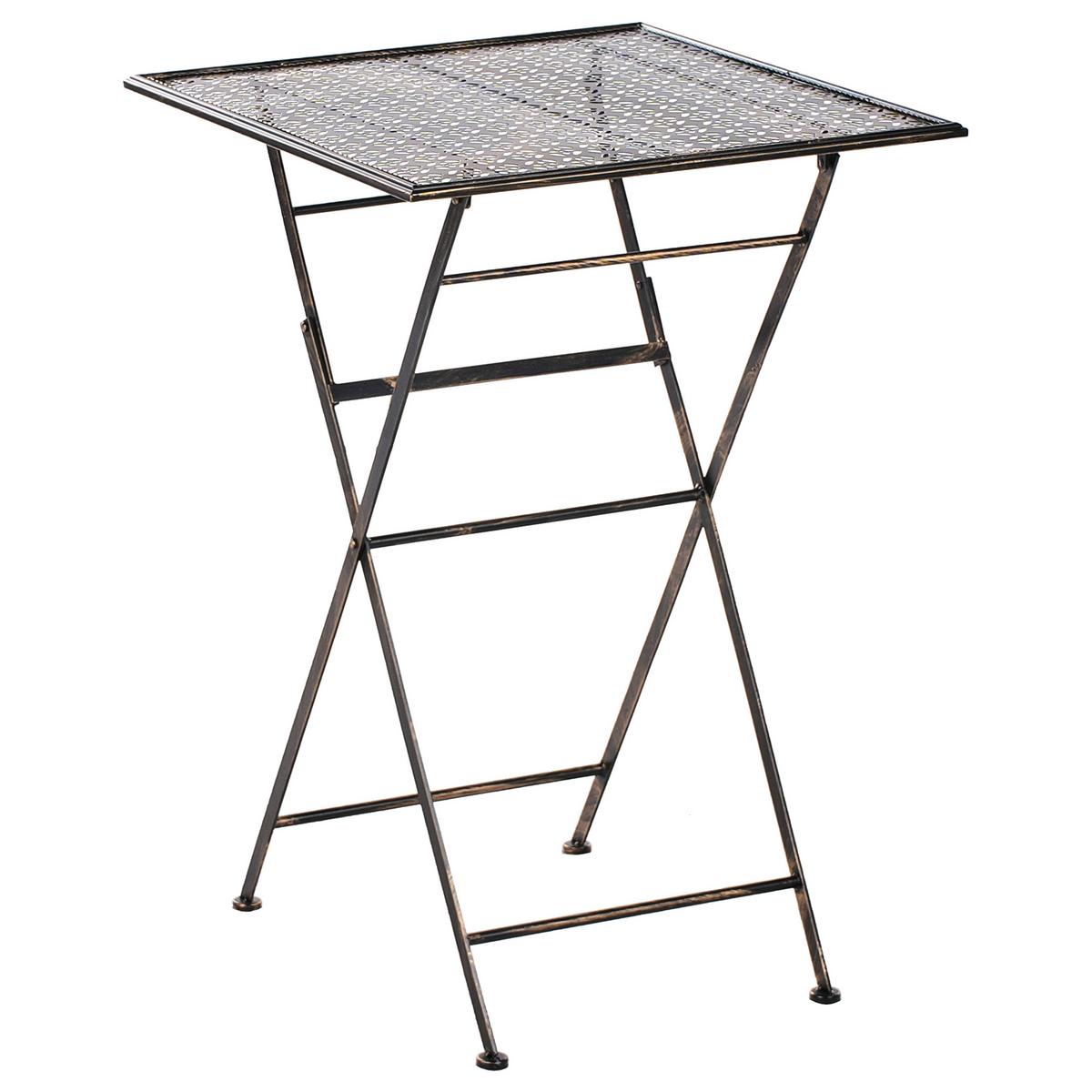 GARTENBAR Set klappbar Metall Schwarz Bormio - Goldfarben/Schwarz, Metall - Beliani