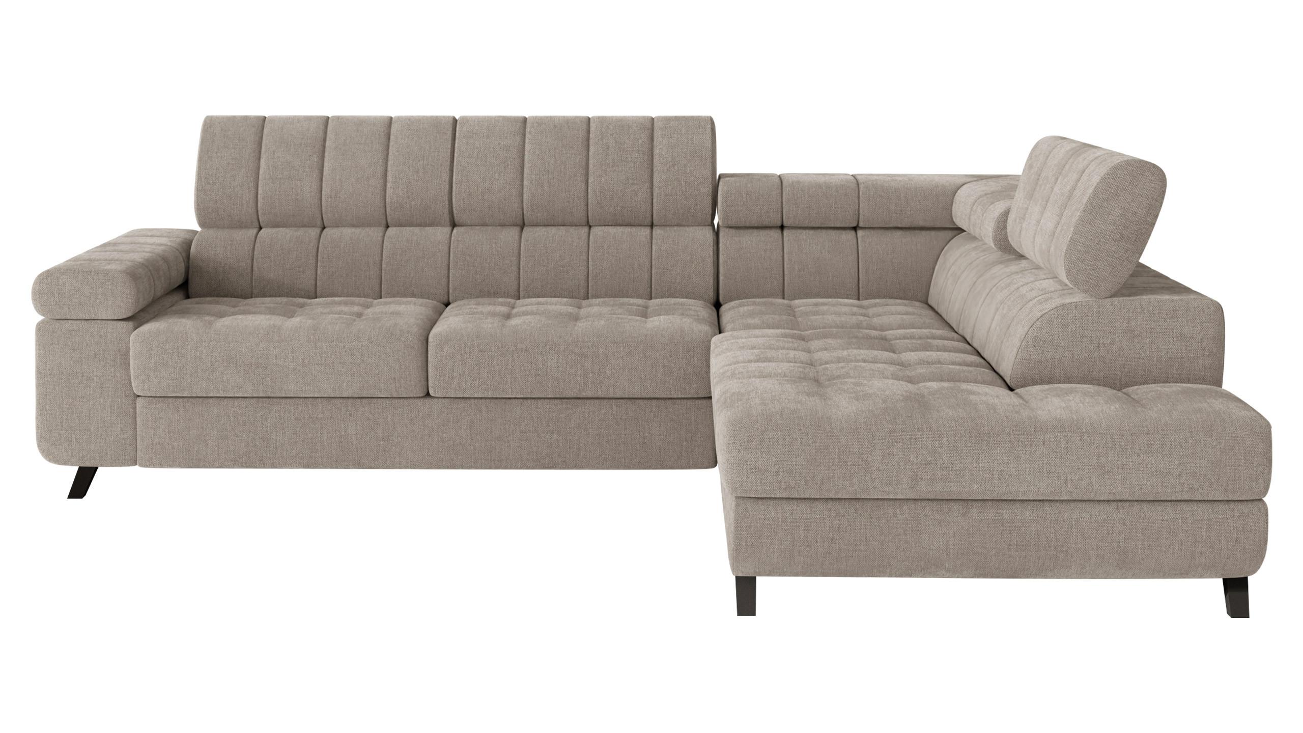 ECKSOFA Nord, Seite: Rechts - Taupe/Schwarz, Holz/Textil (264/203cm) - MIRJAN24