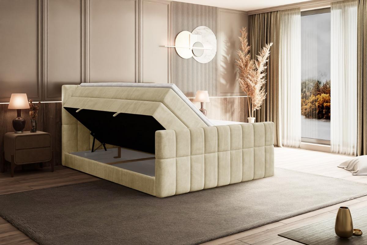 BOXSPRINGBETT MIAMI-Z KING - 140x200 - H3/H4 - Beige - Beige, Holzwerkstoff (140/200cm) - ALTDECOR