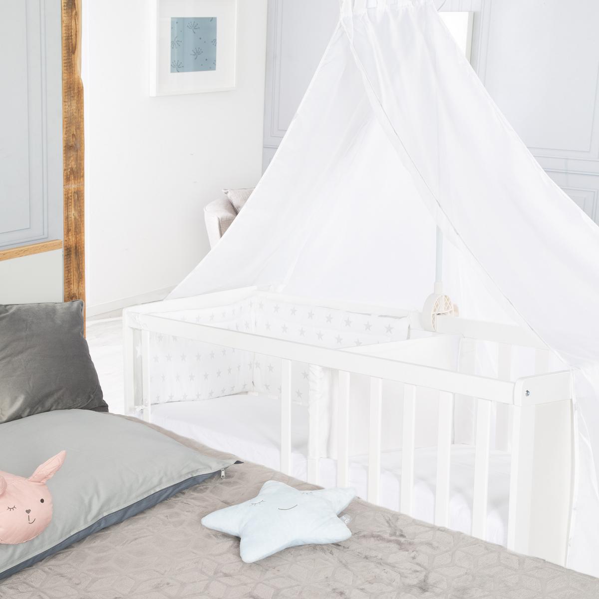 BABYBETT mit Matratze 60 x 120 cm - Weiß, Holzwerkstoff (60/120cm) - Roba